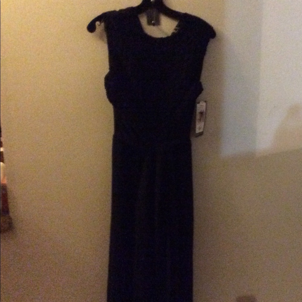 NWT black wide leg chiffon jumpsuit size 8